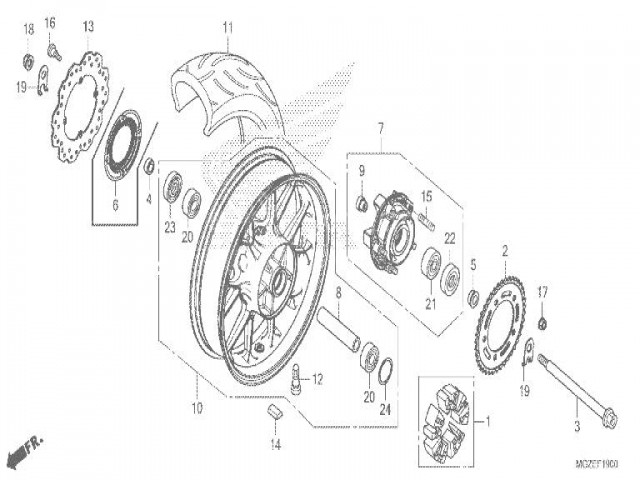 Corona abs trasera Honda cb 500 x 2013 - 2018