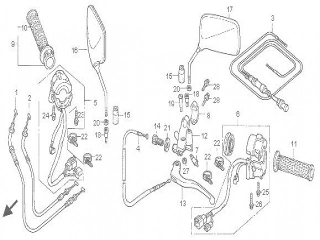 Retrovisor izquierdo Honda Vt125c 125 1999-2011