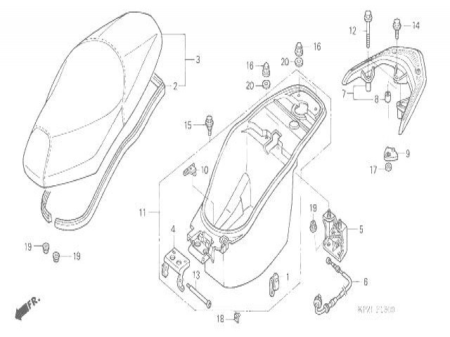 Cofano asiento Honda Dylan 125 2002-2008