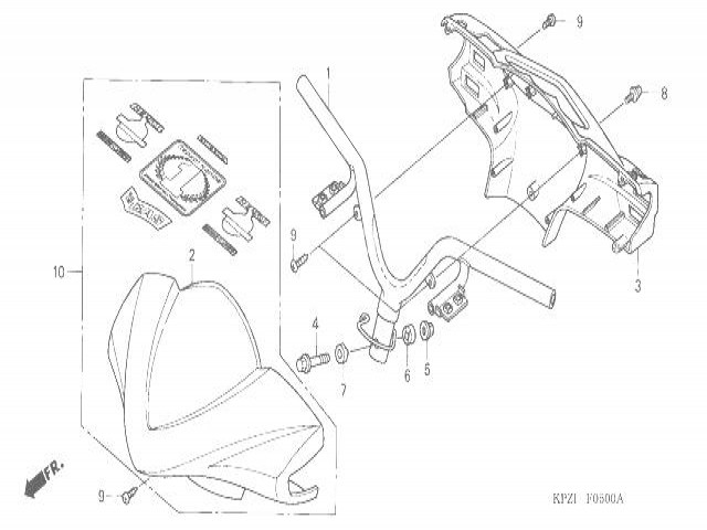 Embellecedor manillar trasero Honda Dylan 125 2002-2008