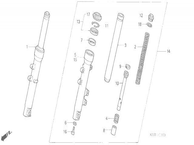 Barra completa derecha Honda Dylan 125 2002-2008