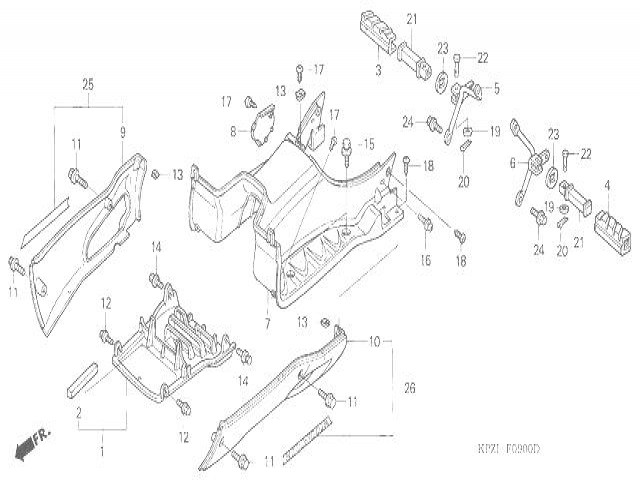 Soporte estribera trasera derecha Honda Dylan 125 2002-2008
