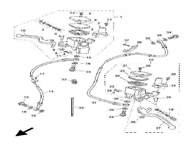 Latiguillo freno trasero Yamaha xmax 250 2010-2014