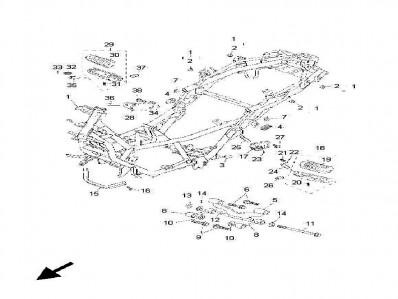 Estribera trasera derecha Yamaha Xmax 250 2005-2006