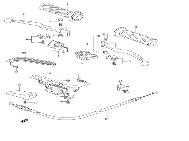 Cable freno mano Suzuki burgman 250 2005 - 2006