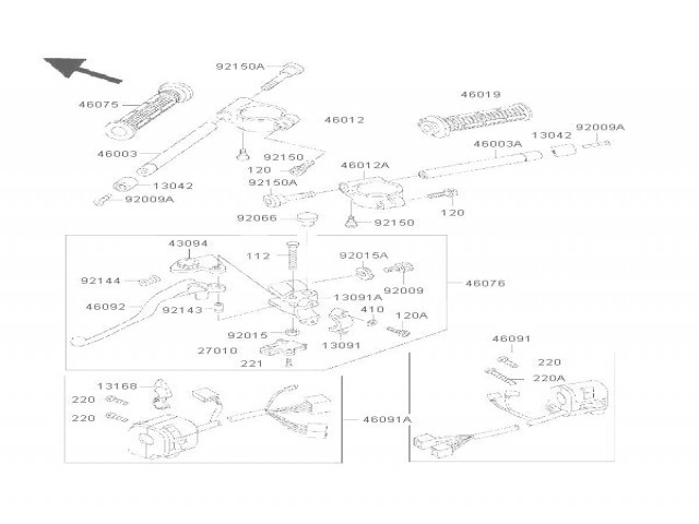 Piña luces izquierda Kawasaki Zx6 r 600 cc 1994 - 1996