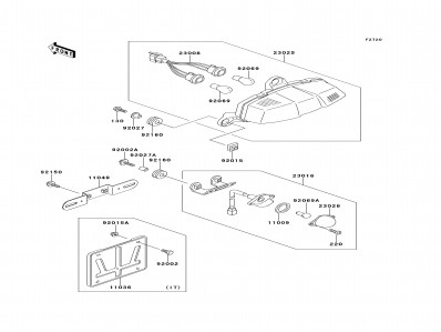 Piloto trasero Kawasaki Zx6 r 600 cc 1994 - 1996