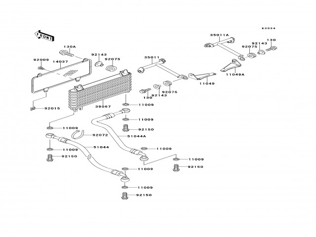 Radiador aceite Kawasaki Zx6 r 600 cc 1994 - 1996