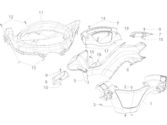 Bandeja reloj digital Piaggio X9 250 2004-2012