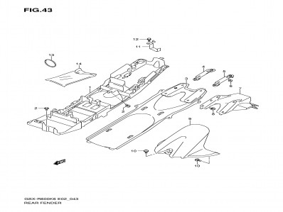 Aleta pase rueda inferior Suzuki Gsx 600 r 2006 - 2007