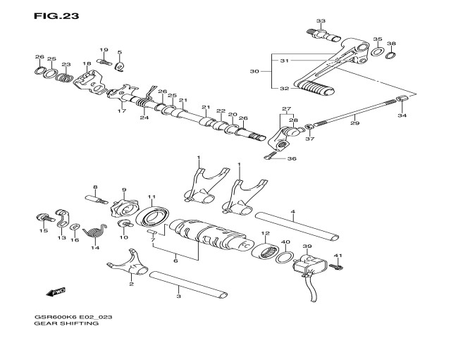 Palanca cambio Suzuki Gsr 600 2006-2008