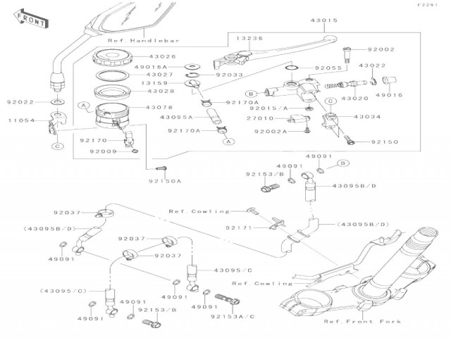 Bomba freno delantero Kawasaki Z 750 2007-2009