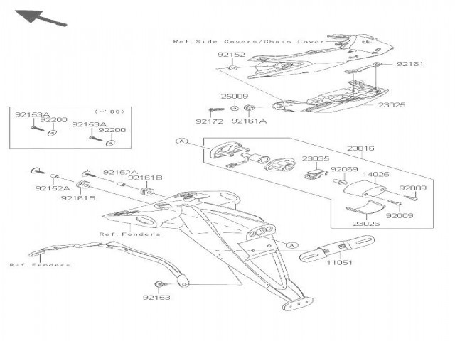 Piloto trasero Kawasaki z 1000 2007-2009