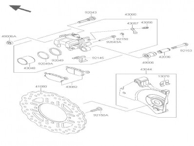 Disco freno trasero Kawasaki z 1000 abs 2007-2009