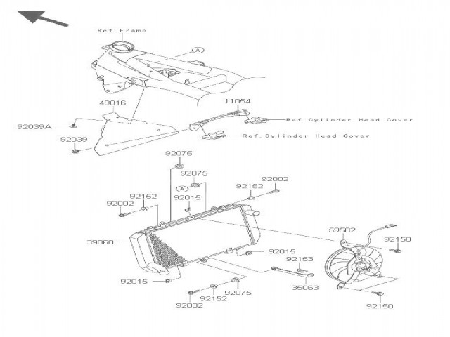 Electroventilador Kawasaki z 1000 2007-2009