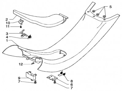 Embellecedor bajo asiento Piaggio X9 125 evo 125 2003-2007
