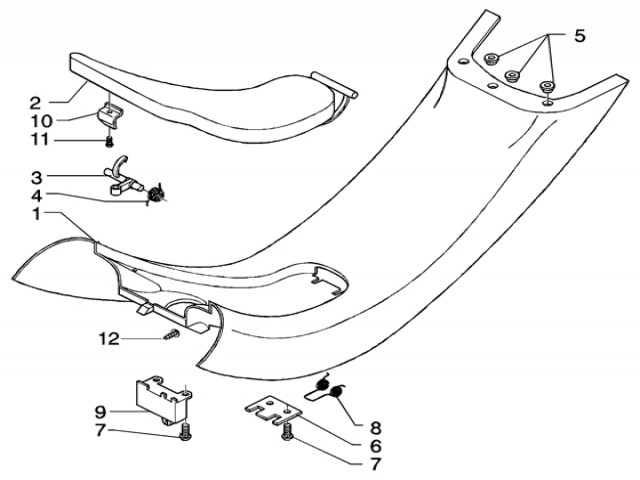 Embellecedor bajo asiento Piaggio X9 125 evo 125 2003-2007