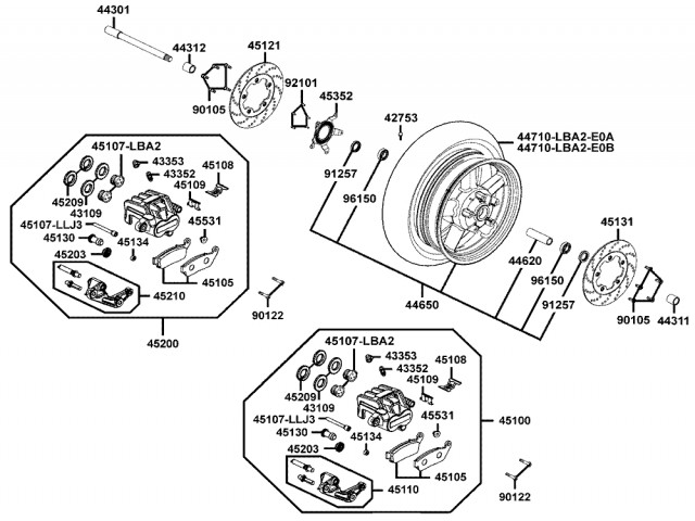 Rueda delantera 14 Kymco xciting 500, I evo, i r abs, i (afi) 2005 - 2017