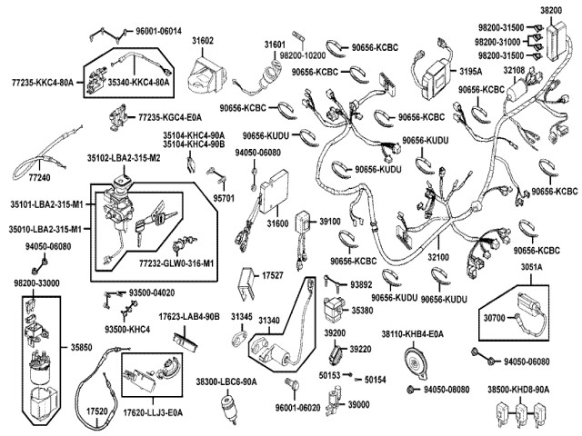 Sistema electrico completo modelo iyección y Abs Kymco Xciting 500, I evo, i r abs, i (afi) 2005 - 2017