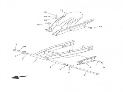 Aleta pase rueda inferior Yamaha fazer 600 2005 - 2006