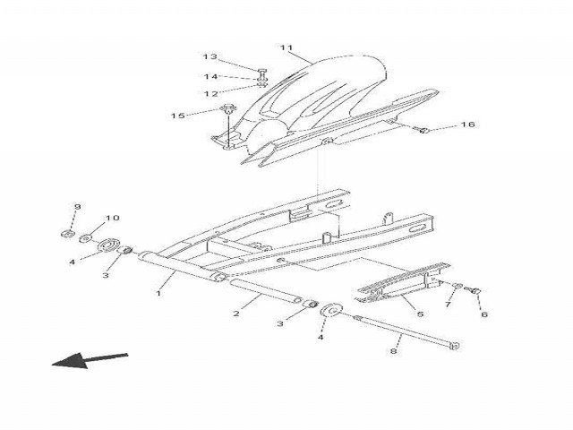 Aleta pase rueda inferior Yamaha fazer 600 2005 - 2006