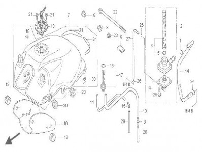 GRIFO GASOLINA Honda CBF 600 y CBF 600 ABS 2004 - 2007