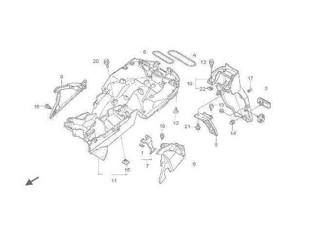 Aleta porta bateria HONDA VFR 800 2004-2006  recambios para moto