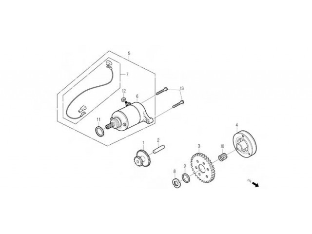 Bendix de arranque completo original Daelim S2 125 2007-2009