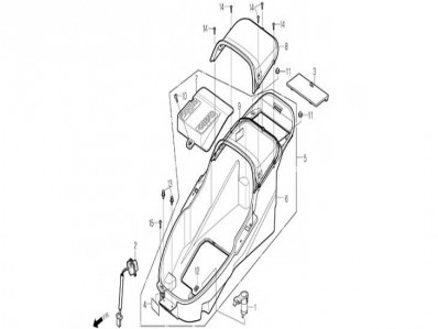 Cofano asiento Daelim S2 125 2007-2009