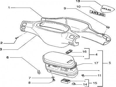 Cabezon superior negro Piaggio Typhoon 50 2000-2004