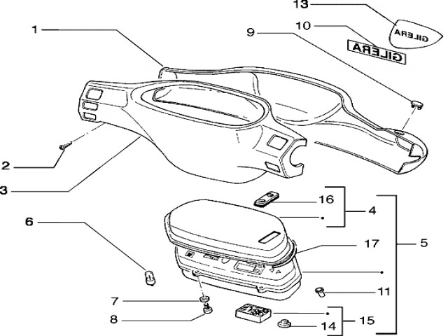 Cabezon superior negro Piaggio Typhoon 50 2000-2004