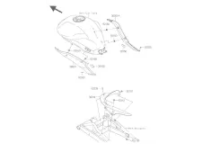Embellecedor deposito derecho Kawasaki er6n abs 650 2009-2011