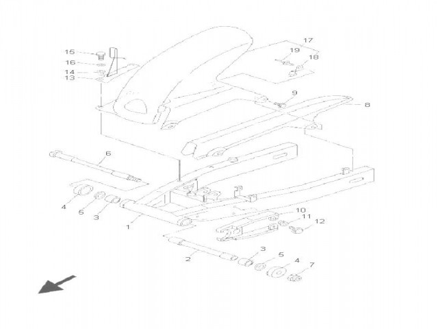 Aleta pase de rueda inferior Yamaha Tdm 850 1998-2003