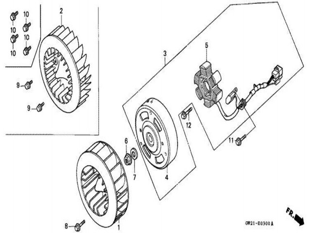Bobina encendido Honda Yupi y Lead 90 1992 - 1998