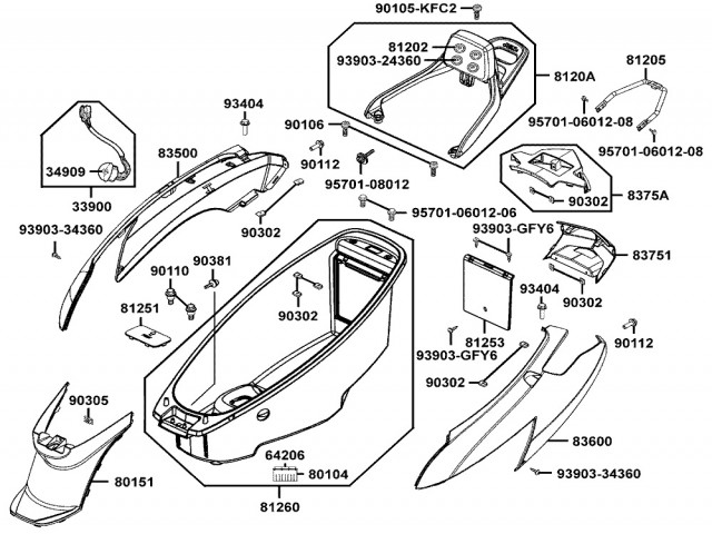 Transportin Kymco Yager 125 gt 125 2007-2012