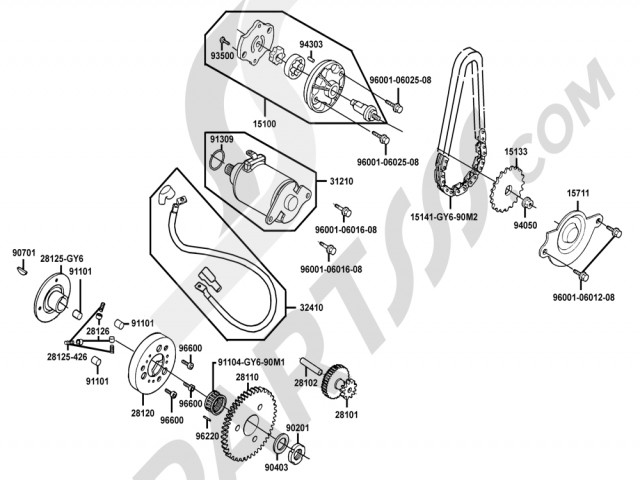 Motor arranque Kymco Movie xl 125-150 2000-2007