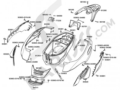 Cacha derecha Kymco Movie xl 125-150 2000-2007