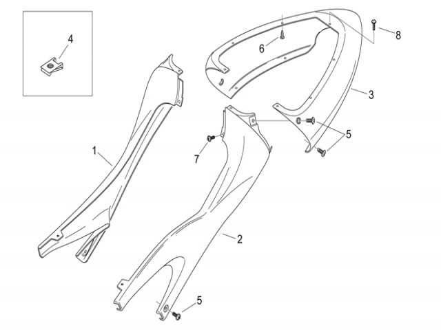 Cacha izquierda Aprilia Rs 50 1999-2005