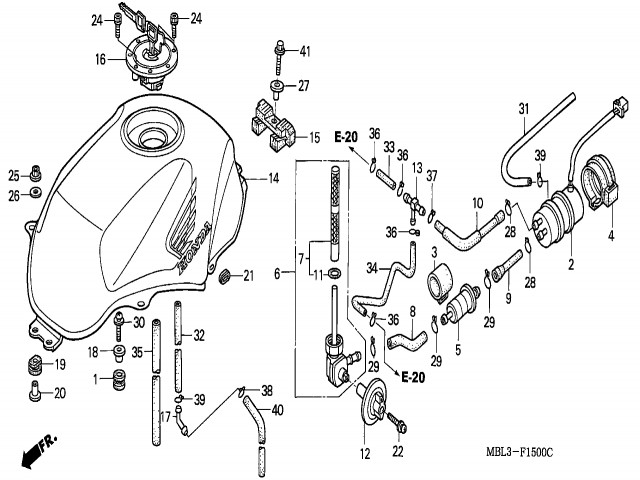 Deposito gasolina  Honda Deauville 650 1998-1999