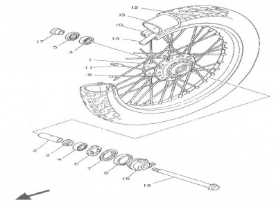 Rueda delantera Yamaha Virago 250 1989-1996