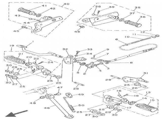 Soporte estribera delantero derecho Yamaha Virago 250 1989-1996
