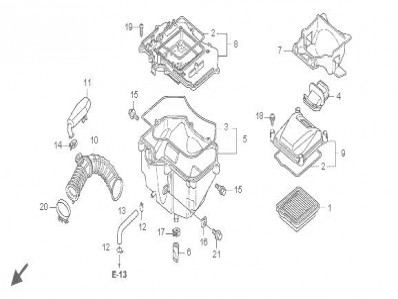 Caja filtro aire Honda Cbf 125 2008-2012