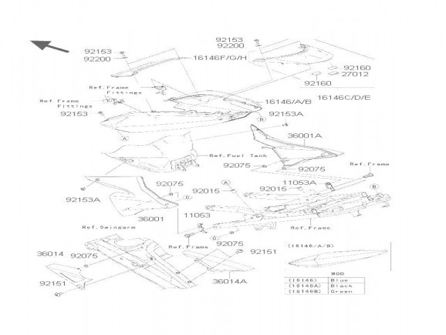 Cubre cadenas delantera Kawasaki Zx10 r 1000 cc 2004 - 2005