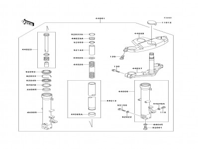 Barra completa izquierda Kawasaki Zzr 600 1990-1993