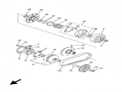 Embrague con poleas Yamaha Xmax 250 2005-2006
