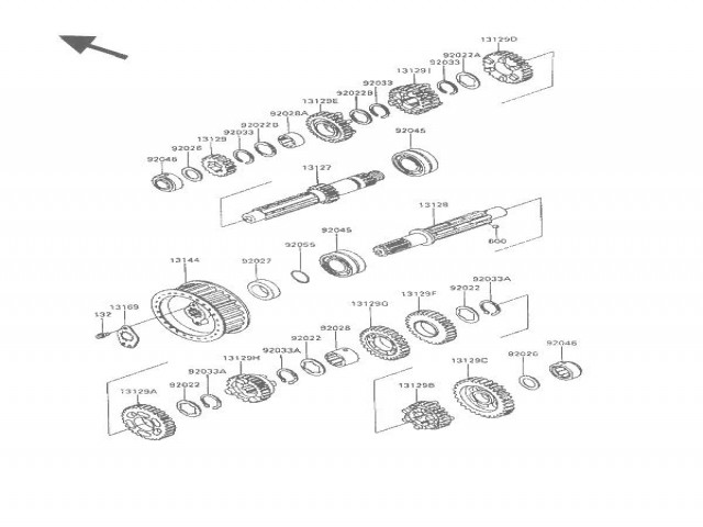 EJE SECUNDARIO DEL CAMBIO Kawasaki Vulcan 500 1989-1995