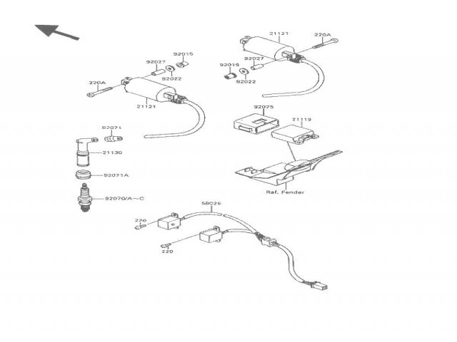 Pick-up original Kawasaki Vulcan 500 1989-1995