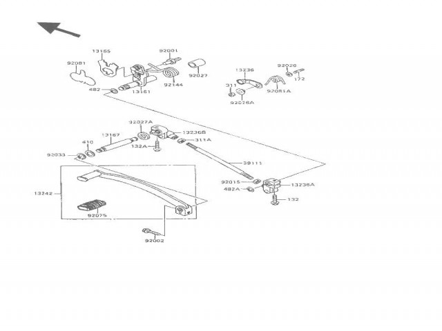 Palanca cambio Kawasaki Vulcan 500 1989-1995