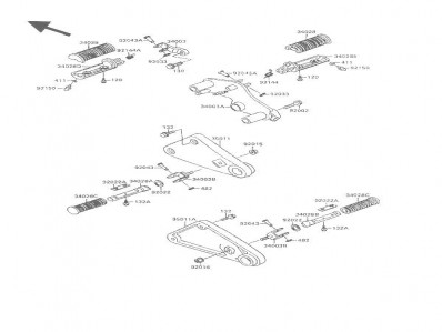 Soporte estribera delantero izquierdo Kawasaki Vulcan 500 1989-1995
