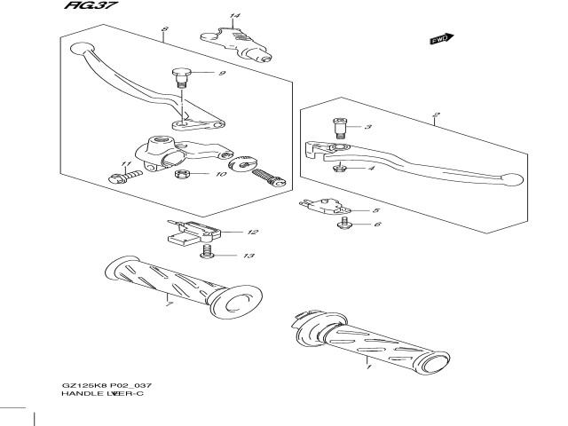 Caña acelerador plastico Suzuki Marauder 125 2008 - 2011